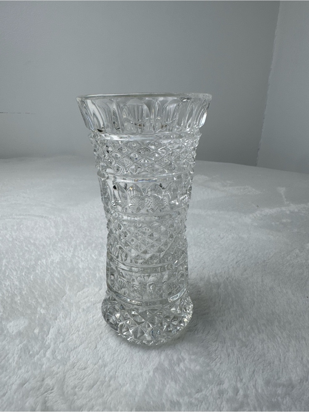 Vintage Crystal Cut Glass Decorative Vase Clear  by Lausitzer Glas